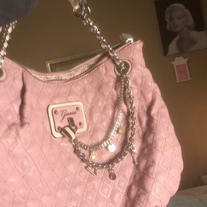 Guess | Bags | Pink Purse Charms Lock Chains |